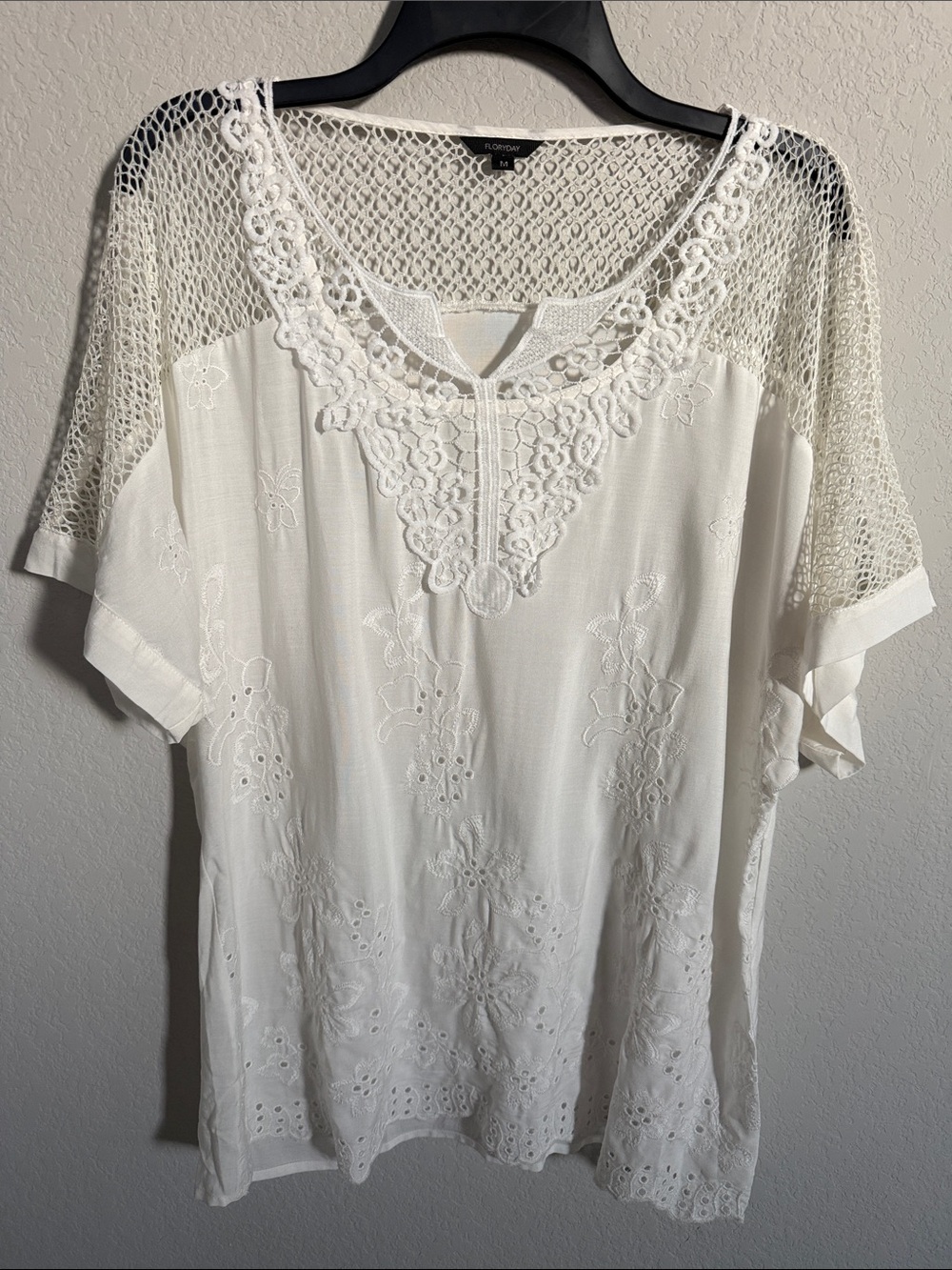 Floryday Ivory Eyelet Lace Top